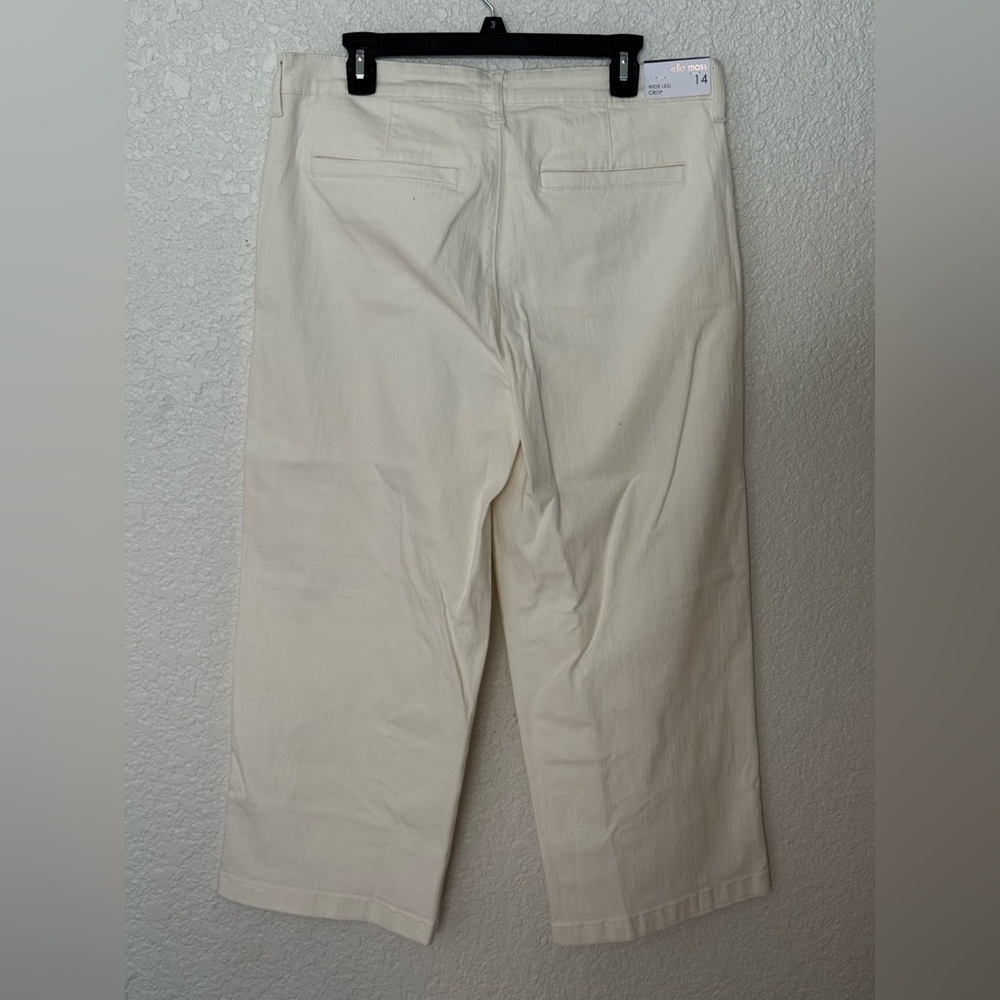 Ella Moss women's high-rise, wide-leg, cropped pants size 14 NWT - Picture 2 of 2